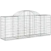 vidaXL Gabion avec arc surélevé 200x50x80/100 cm Fer galvanisé