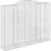 vidaXL Gabion avec arc surélevé 300x50x220/240 cm Fer galvanisé