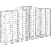 vidaXL Gabion avec arc surélevé 300x50x160/180 cm Fer galvanisé