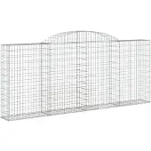 vidaXL Gabion avec arc surélevé 300x30x120/140 cm Fer galvanisé