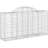 vidaXL Gabion avec arche haute 200x50x100/120 cm Fer galvanisé