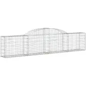 vidaXL Gabion avec arc surélevé 300x30x60/80 cm Fer galvanisé