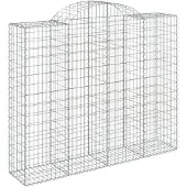 vidaXL Gabion avec arche haute 200x50x160/180 cm Fer galvanisé