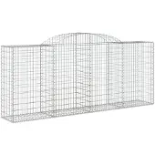 vidaXL Gabion avec arc surélevé 300x50x120/140 cm Fer galvanisé