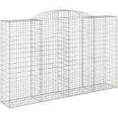 vidaXL Gabion avec arc surélevé 300x50x180/200 cm Fer galvanisé