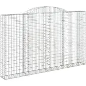 vidaXL Gabion avec arc surélevé 300x30x180/200 cm Fer galvanisé