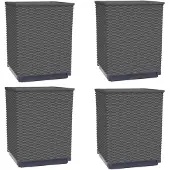 vidaXL Jardinières 4 pcs noir 30x30x37 cm polypropylène