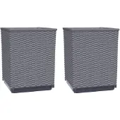 vidaXL Jardinières 2 pcs bleu gris 30x30x37 cm polypropylène