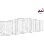vidaXL Gabions avec arc surélevé 20 pcs 400x50x100/120cm Fer galvanisé