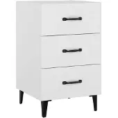 vidaXL Table de chevet blanc 40x40x66 cm bois d'ingénierie