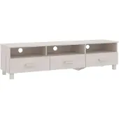 vidaXL Armoire TV HAMAR Blanc 158x40x40 cm Pin massif