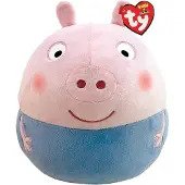 TY George Pig - Peppa Pig - Squish a Boo - Coussin en peluche - 20cm