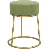 vidaXL Tabouret rond Vert moutarde Velours