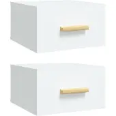 vidaXL Tables de chevet murales 2 pcs blanc 35x35x20 cm