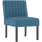 vidaXL Fauteuil sans accoudoirs bleu velours