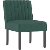 vidaXL Fauteuil sans accoudoirs vert foncé velours