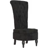 vidaXL Chaise à dossier haut noir velours conception de bouton