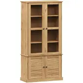 vidaXL Vitrine en verre VIGO 85x35x170 cm bois massif de pin