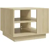 vidaXL Table basse en chêne Sonoma 55x55x43 cm Matériau dérivé du bois