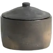Nordal Pot en genévrier avec couvercle noir