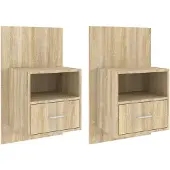 vidaXL Tables de chevet murales 2 pcs Chêne sonoma