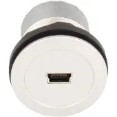 Schlegel Prises MIni-USB encastrées 2.0 femelle, encastrées RRJ MINIUSB BB Contenu : 1 pc, Câble + prise électronique, Argent