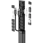 Budi Câble multi-fonctionnel 9 en 1 (USB-C, USB-C), Adaptateur pour appareils mobiles, Noir