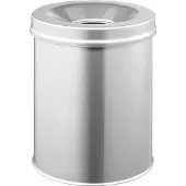 Durable Corbeille à papier SAFE auto-extinguible, 15 litres, Ø 260 x H 357 mm, argent métallisé