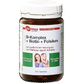 Dr. Wolz B-Complex + biotine + acide folique, 300 comprimés
