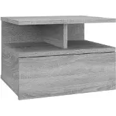 vidaXL Table de chevet flottante Sonoma gris Bois d’ingénierie
