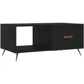 vidaXL Table basse noire 90x50x40 cm bois composite