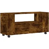 vidaXL Armoire TV chêne fumé 102x34,5x43 cm Bois composite