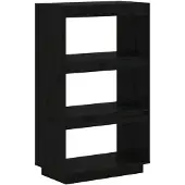 vidaXL Bibliothèque/Séparateur de pièce Noir 60x35x103 cm Pin massif