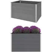 vidaXL Parterre de jardin surélevé WPC 150x100x91 cm Gris
