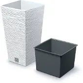 Prosperplast Pot De Fleurs Furu Square Dfsh200-S449 200x200x380mm - Couleur Blanc