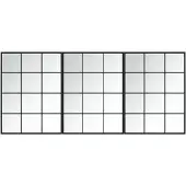 vidaXL Miroirs muraux 3 pcs noir 80x60 cm métal