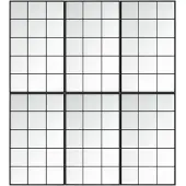 vidaXL Miroirs muraux 6 pcs noir 100x60 cm métal