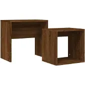 vidaXL Tables de salon 2 pcs. Brun imitation chêne Matériau dérivé du bois