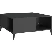 vidaXL Table basse noire 80x80x36,5 cm Bois composite