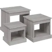 vidaXL Tables basses 3 pcs. Gris Sonoma Matériau dérivé du bois