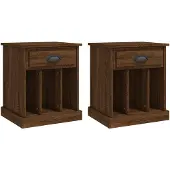 vidaXL Tables de chevet 2 pcs chêne marron 43x36x50 cm
