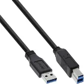 Intos 35350 Câble USB 3.0, A à B, noir, 5m