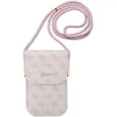 GUESS Pu Metal Logo Script Phone Bag 4g Rose