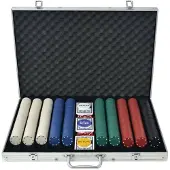 vidaXL Set de poker avec 1.000 jetons Aluminium