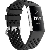 Cover-Discount Fitbit Charge - Bracelet sport en silicone noir troué (Silicone), Sangles de montre, Noir