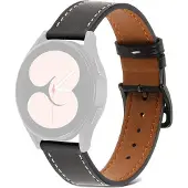 Cover-Discount Galaxy Watch 5 - Bracelet en cuir noir (Similicuir), Sangles de montre, Noir