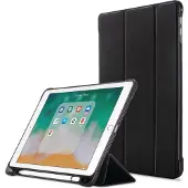 Cover-Discount iPad 9.7 / Air 2 / Air - Étui en cuir intelligent tri-fold noir (Apple iPad 2017 (5e génération), Apple iPad 2018 (6e génération)), Étui pour tablette, Noir