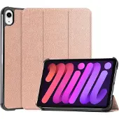 Cover-Discount iPad mini 6 - Étui Smart Tri-fold or rose (Apple iPad mini 2021), Étui pour tablette, Or, Rose