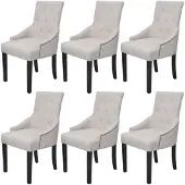 vidaXL Chaises de salle à manger 6 pcs. Tissu gris crème