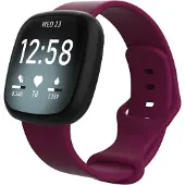 Cover-Discount Fitbit Versa 4 / Sense 2 - Bracelet de remplacement en silicone bordeaux (Silicone), Sangles de montre, Rouge